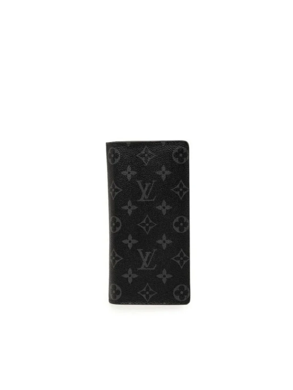 Louis Vuitton Monogram Eclipse Portefeuille Brazza Wallet Black Leather